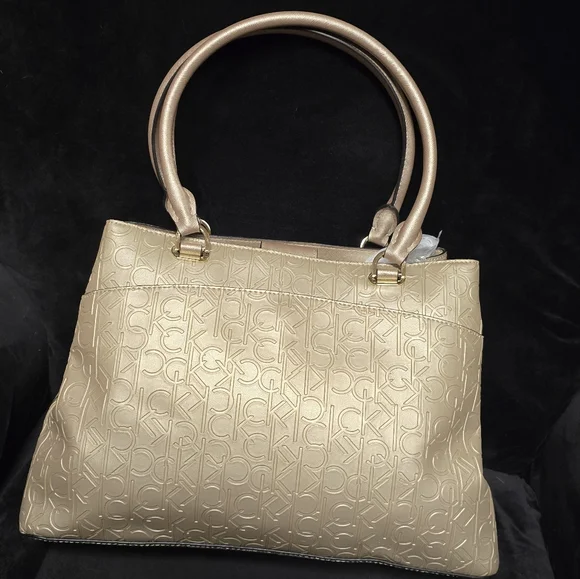 Calvin Klein Gold Embossed Tote Bag - Picture 2 of 7